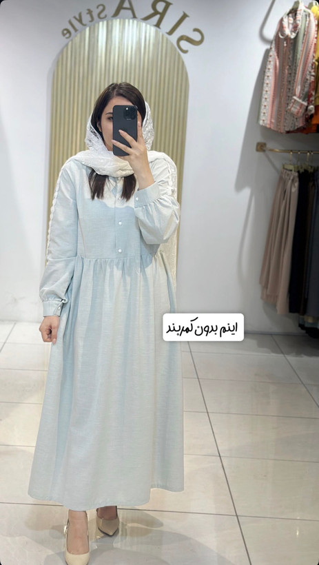 پیراهن لینن ملانژ