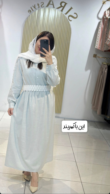 پیراهن لینن ملانژ